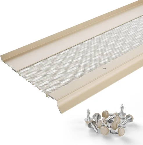 Vista 23 de Micromesh 5 pulgadas de protectores de canaleta con protección contra hojas, paquete de muestra de 1 pie, blanco, malla de acero inoxidable