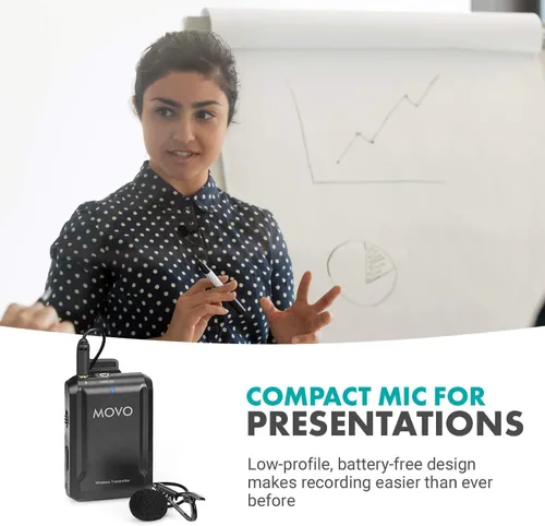 Vista 7 de Movo Edge-UC-Duo - Sistema de micrófono inalámbrico Lavalier, compatible con USB tipo C, micrófonos de solapa omnidireccionales, selección de doble