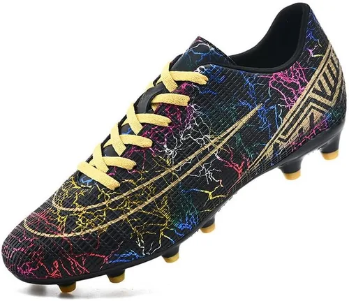 DHOVOR Botines de fútbol para hombre y mujer, antideslizantes, para atletismo, botas de fútbol juveniles, unisex, ligeras, para exteriores