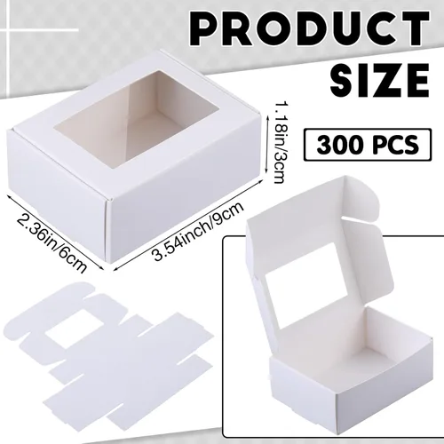 Vista 148 de Zonon 30 piezas de cajas de jabón para embalaje casero, mini cajas de regalo de papel kraft con ventana para panadería, caramelos, fabricación