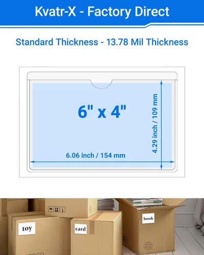 Vista 112 de 30 PCS Clear Self Adhesive Plastic Label Pockets, Top Loading Business & Library Index Card Holders, Peel and Stick Sleeves for Storage Bins, Totes