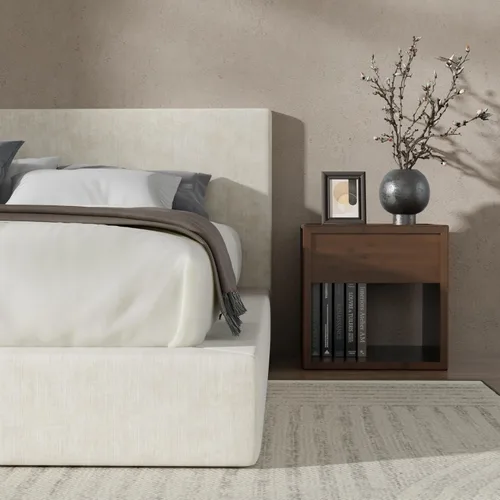 Vista 8 de RECCI Cloud Marco de Cama Full Tapizado con Cabecero, Plataforma Acolchada de Espuma de 5 Pulgadas, Sin Somier, Fácil Montaje (Crema)