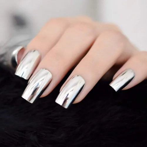 Vista 13 de Uñas postizas a presión marrón café, uñas postizas con acabado bronceado oscuro, uso diario, uñas postizas medianas, cortas, cuadradas, ovaladas