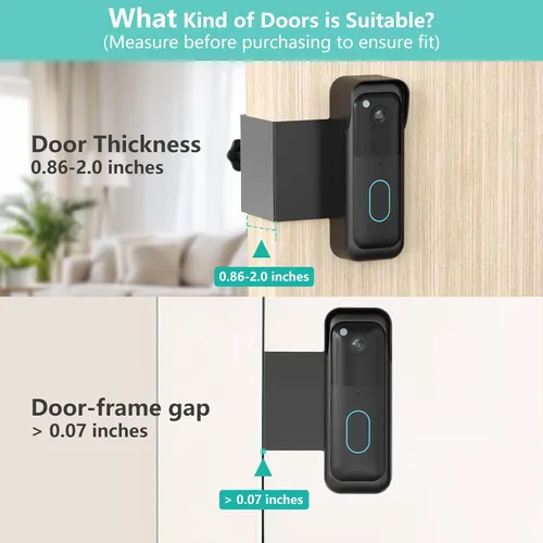 Vista 4 de Soporte de timbre Blink sin taladro, soporte de puerta antirrobo para cámara de timbre Blink totalmente nueva, kits de timbre de instalación rápida