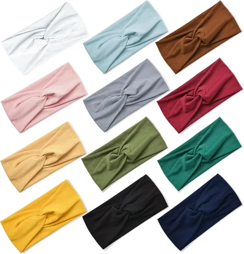 Jesries Headbands for Women Non Slip Elastic Hair Bands Yoga Workout Running Sport Sweat Hair Wrap for Girls