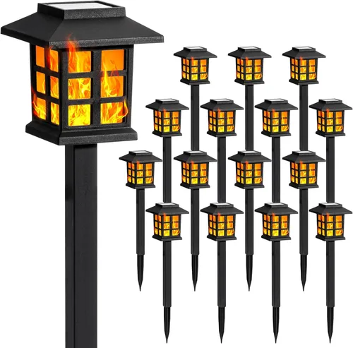 Vista 16 de GIGALUMI Luces solares para exteriores, paquete de 6 luces solares LED impermeables para exteriores, luces solares para pasarela que mantienen 10