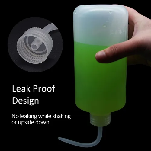 Vista 4 de Botella exprimible de 16.9 fl oz, 2 botellas de tatuaje de 16 onzas, botellas de plástico de seguridad para tatuajes de laboratorio de limpieza
