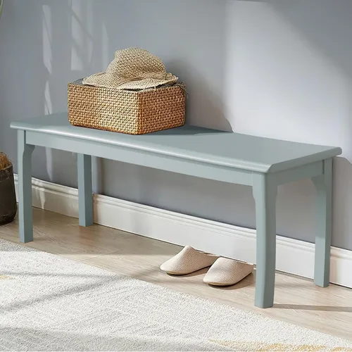 Vista 18 de Banco de comedor de madera de roble macizo, banco de entrada y extremo para dormitorio, sala de estar, cocina (marrón)