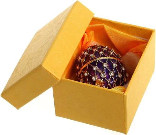 Vista 6 de YUFENG - Estuche abisagrado para baratijas para niñas, estuche en forma de piña decorado a mano