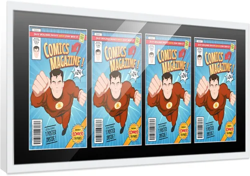 Vista 148 de Poster Palooza Marco de cómic con paspartú para 1 cómic de la Edad de Bronce publicado entre 1970 y 1985, marco de cómic negro para cómic de 7.25 x