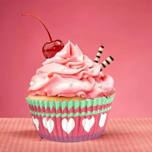 Vista 3 de BinaryABC Forros para cupcakes de corazón, decoración de pasteles para el día de la madre, suministros de fiesta, suministros de horneado de boda