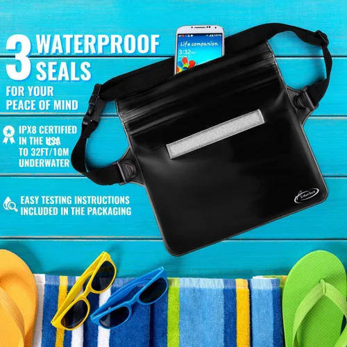Vista 6 de AiRunTech Paquete combinado de equipo impermeable para la playa, protege la cartera del teléfono, objetos de valor para el pasaporte, seguro