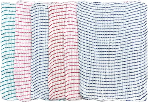 Vista 7 de B53 Paquete de 6 paños de cocina multicolores texturizados para lavar, quitar el polvo y limpiar el hogar