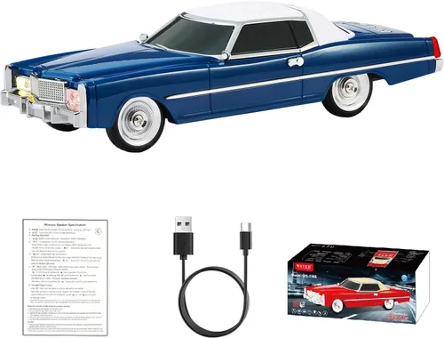 Vista 12 de WS-1966 Retro Sedan Bluetooth Car Replica Altavoz – HD Stereo, TWS, FM, USB/TF, luces LED, Tipo-C – Altavoz portátil para coche con micrófono