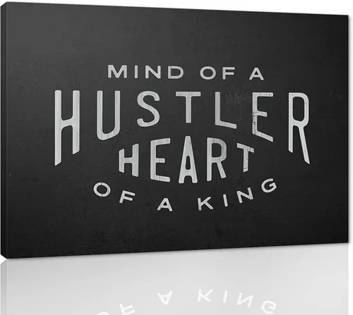 Vista 11 de Inspirational Hustle Wall Art - Lion Head withEncouraging Quotes Canvas Print Motivational Wall Decor, Black and White Office Picturtes Success