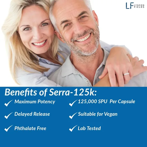 Vista 6 de Nueva serra-125 K Serrapeptase enzima 125.000 SPU por cápsula Tecnología 90 Cápsulas de alta potencia hasta 6 X más potente que otros serrapaptase