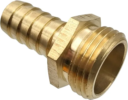 Vista 5 de Adaptador de Manguera de Jardín de Latón con Accesorio, Púa de 1/2" y Conector Macho GHT de 3/4", Soporte de Alta Presión Resistente y Pesado