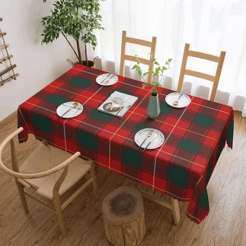 Vista 13 de Mantel rectangular de Clan Macpherson a cuadros escoceses, resistente a cuadros, lavable, mantel decorativo para comedor, interior y exterior