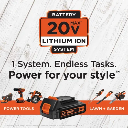 Vista 10 de BLACK+DECKER 20V MAX - Taladro inalámbrico y destornillador de impacto, kit de herramientas eléctricas con batería y cargador (BD2KITCDDI)