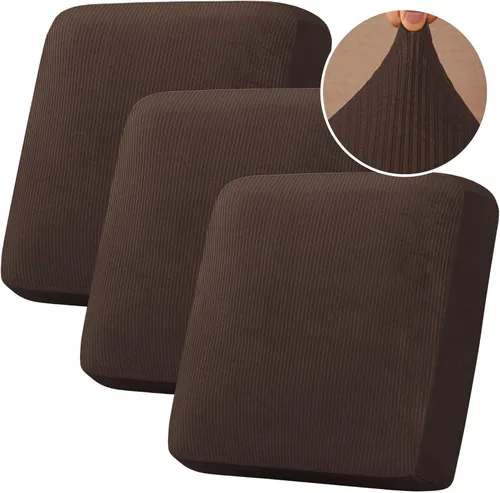 Vista 94 de H.VERSAILTEX Funda de cojín elástica de terciopelo para sofá, funda de cojín de felpa para cojines de silla, protector de muebles, cojín de asiento