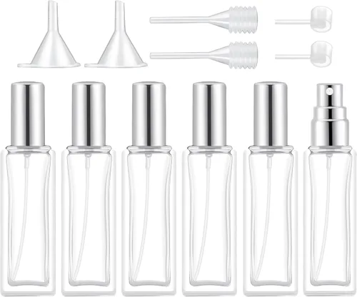 Vista 7 de Botella atomizadora de vidrio de 1.0 fl oz, botellas de perfume de 1 oz vacías, atomizador de vidrio, botella atomizador de viaje pequeña recargable