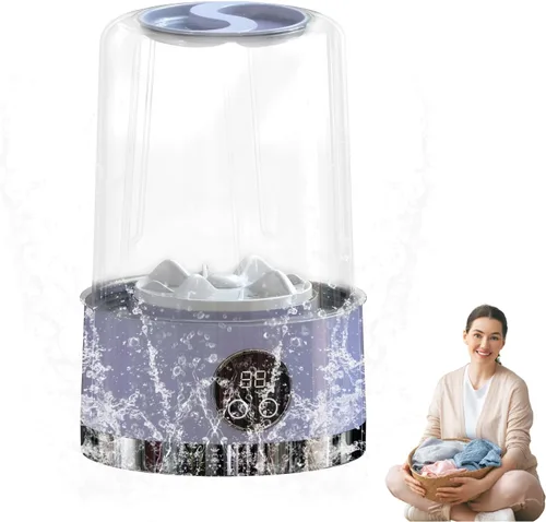 Vista 7 de Lavadora de ropa interior, mini lavadora ultrasónica portátil recargable para ropa interior, pequeña lavadora inalámbrica para ropa de bebé, ropa