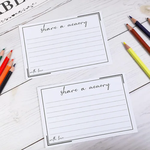 Vista 5 de Outus 52 tarjetas de memoria para decoración de celebración de la vida, tarjetas de memoria para funerales, bodas, despedidas de soltera