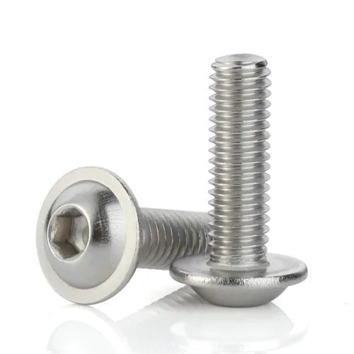 Vista 17 de MewuDecor M3-0.5 x 8 mm Tornillos de cabeza de botón con brida, tornillos de cabeza de zócalo, acero inoxidable 18-8 (304), acabado brillante, rosca