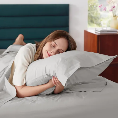 Vista 6 de Bedsure Sábanas de Percal 100% Algodón Tamaño Full, Sábanas de Cama Tamaño Full con Bolsillo Profundo de Hasta 16 Pulgadas, Transpirables y Suaves