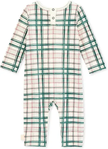 Vista 2 de Burt's Bees Baby Enterizo para bebé niño, 100% algodón orgánico de una sola pieza de manga corta, overol de manga larga