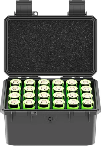 Vista 16 de KIWIFOTOS 14 Slots 18650 Battery Organizer Case Protective Hard Storage Case Shockproof 18650 18350 Battery Holder Box Batteries Container