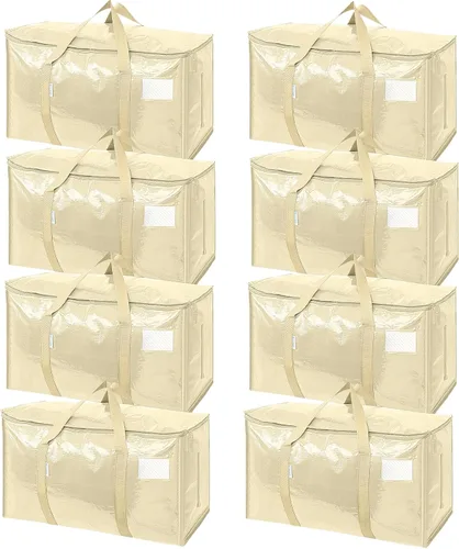 Vista 25 de Ticonn - Bolsa de transporte extragrande con cremalleras y asas de transporte, resistente, para ahorrar espacio, color azul