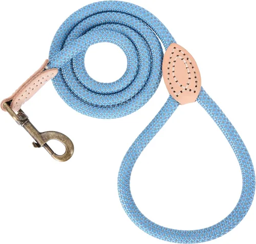 Vista 11 de Mile High Life Correa corta para perro, correa corta para perros grandes, correa reflectante con punta de cuero, correa resistente para perros