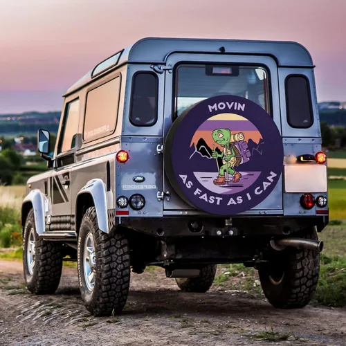 Vista 6 de Cubiertas de neumático de repuesto para remolque de RV, "Movin As Fast As I Can", resistentes al clima y al polvo, universales para remolque, SUV