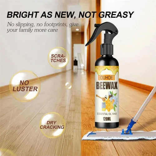 Vista 2 de Spray de cera de abeja micromolecularizada natural, cera de abeja molecularizada, cera de abejas para muebles, esmalte y limpiador de cera