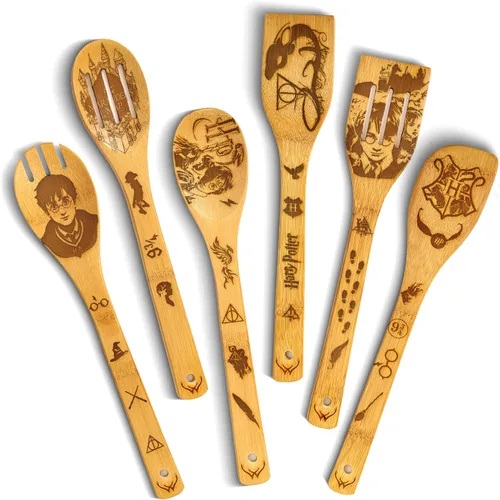 Vista 12 de Juego de cucharas de madera para cocinar de 6 – Juego premium de cucharas de madera y utensilios de madera para uso diario – Juego versátil