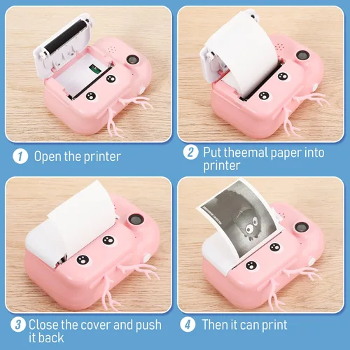 Vista 5 de Epakh 12 rollos de papel térmico para cámara, papel de recarga instantánea para cámara, rollos de impresora fotográfica, 2.2 x 1.1 pulgadas (blanco)