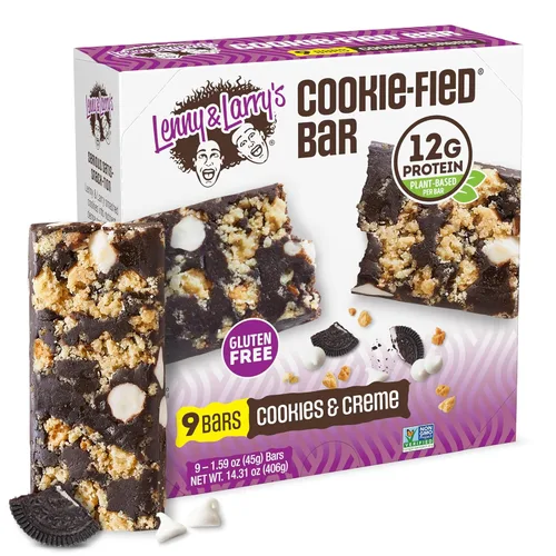 Vista 6 de Lenny & Larry’s Paquete de Variedad de Barras de Proteínas con Sabor a Galleta – 4 Sabores – 8 x 45 g de Barras de Proteínas Veganas – Snacks Altos