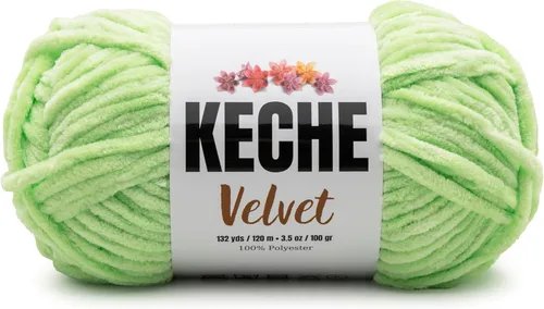 Vista 5 de Keche Hilo de terciopelo para ganchillo, manta de felpilla suave, voluminosa, hilo amigurumi, 3.53 oz (132 yardas), color azul bebé