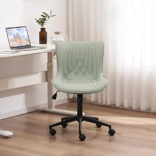 Vista 74 de YOUNIKE Silla de oficina, silla de escritorio sin brazos con ruedas, sillas giratorias ajustables para computadora de oficina en casa, silla
