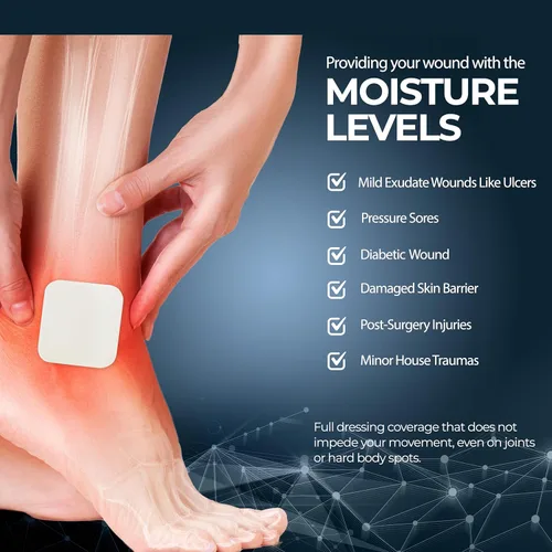 Vista 2 de MED PRIDE Apósitos de espuma estéril para heridas, suave, absorbente, no adhesivo, impermeable, acolchado de espuma médica para úlceras, lesiones