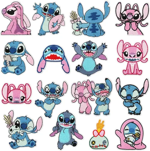 16 parches bordados con apliques, parches para coser para planchar, parches de reparación de tela, lindos parches de anime de dibujos animados para