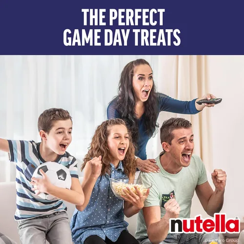 Vista 4 de Nutella Crema de avellana con cacao para el desayuno, tarro de 7.7 onzas
