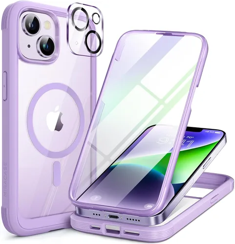 Vista 161 de Miracase Glass Series - Funda para iPhone 11 de 6.1 pulgadas, funda resistente de cuerpo completo mejorado con protector de pantalla de vidrio Negro