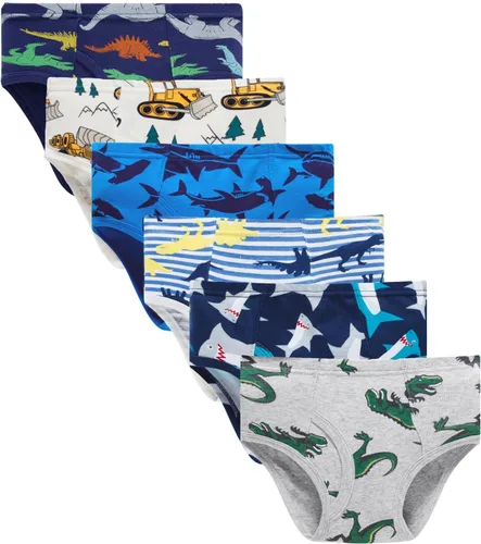 Vista 19 de Boboking - Calzoncillos 100% de algodón, para niños pequeños, ropa interior suave, con diseño de dinosaurios y de camiones