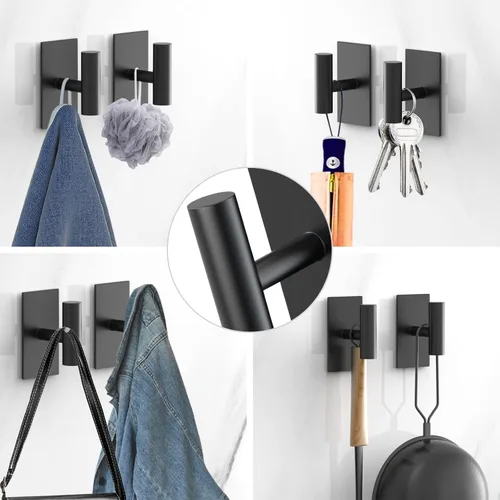 Vista 7 de PMMASTO Ganchos adhesivos, ganchos adhesivos de acero inoxidable para colgar, ganchos autoadhesivos de pared de ducha, ganchos para toallas