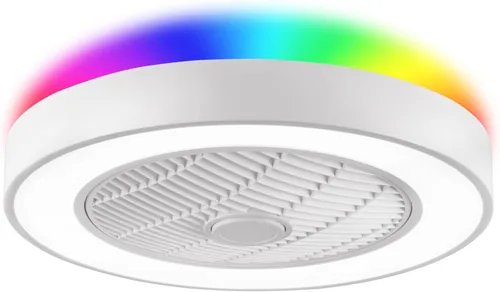 Vista 11 de LEDIARY Ventiladores de techo de perfil bajo de 20 pulgadas con luces, ventilador de techo sin aspas LED, ventilador de techo cerrado de montaje