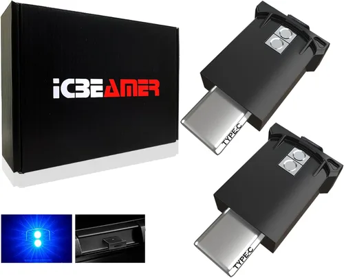 Vista 48 de ICBEAMER Smart USB 1-Paquete (Azul) Luz de Noche LED Automática Plug-in Miniatura para Coche, Van, Pickup, Camión, Interior, Maletero, Iluminación