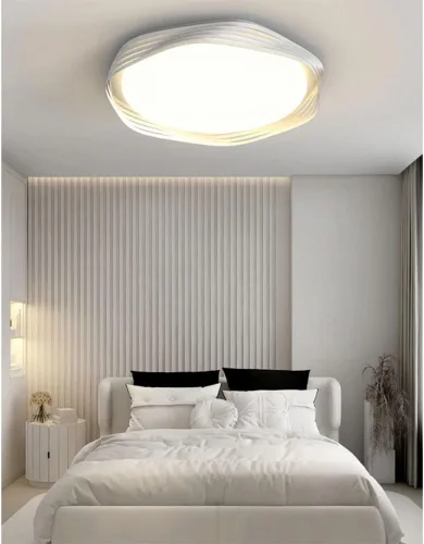 Vista 2 de Genérico Araña moderna, Modern Romantic Ceiling Light Fixture Dimmable Flush Mounted Lamp for Living Room Bedroom Kitchen White Acrylic LED