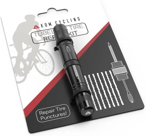 KOM Cycling Kit de reparación de neumáticos sin cámara para bicicletas, 8 colores, corrige pinchazos de neumáticos de bicicleta de montaña y